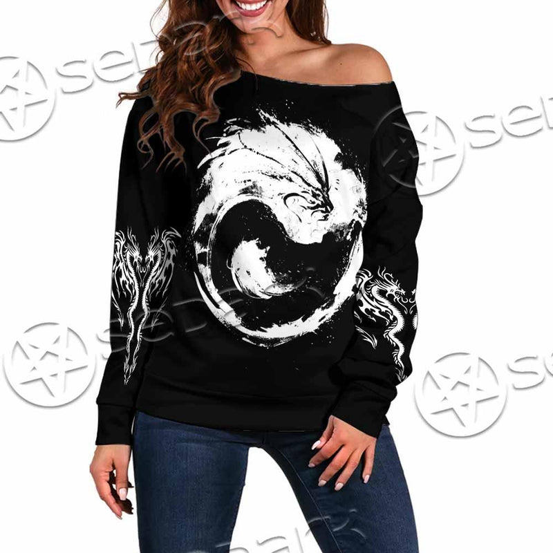 Dragon Yin Yang SED-0953 Off Shoulder Sweaters