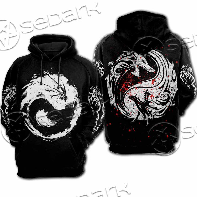 Dragon Yin Yang SED-0953 Hoodie & Zip Hoodie Raglan