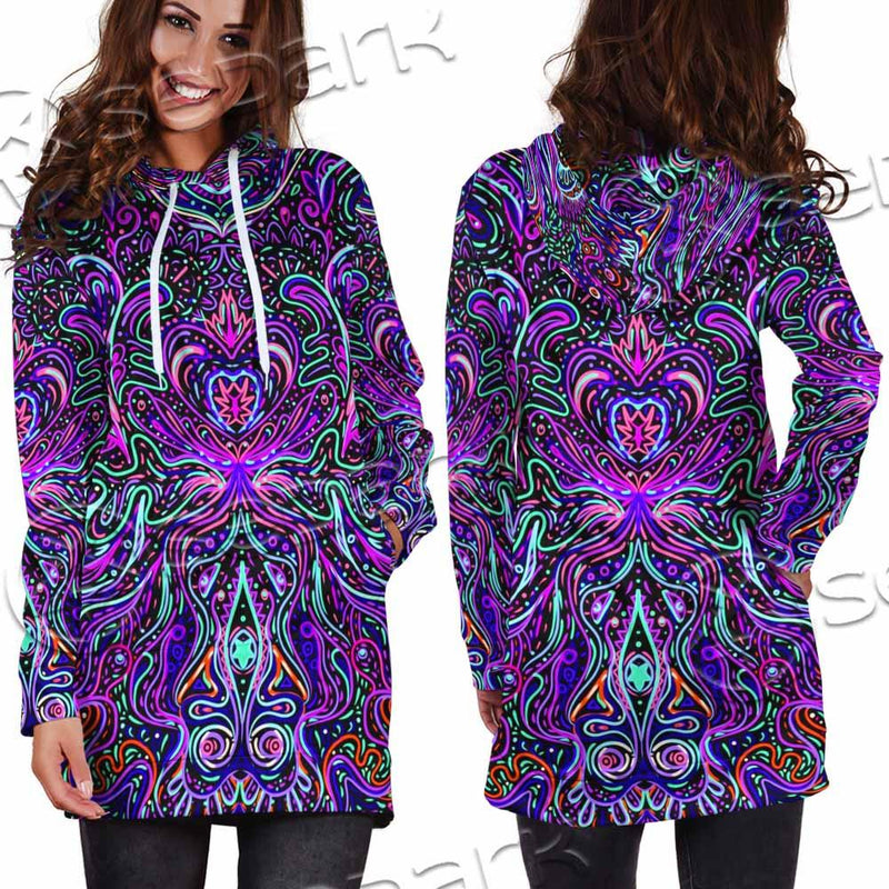 Psychedelic Hypnotic Shamanic Acidic Eye SED-0970 Hoodie Dress