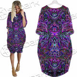 Psychedelic Hypnotic Shamanic Acidic Eye SED-0970 Batwing Pocket Dress