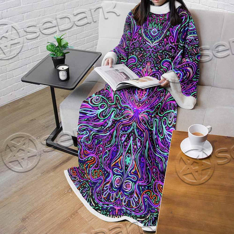 Psychedelic Hypnotic Shamanic Acidic Eye SED-0970 Sleeved Blanket