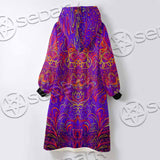 Purple Psychedelic Hypnotic Shamanic Acidic Eye SED-0971 Oversized Sherpa Blanket Hoodie