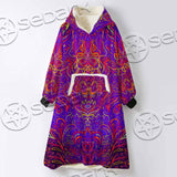 Purple Psychedelic Hypnotic Shamanic Acidic Eye SED-0971 Oversized Sherpa Blanket Hoodie