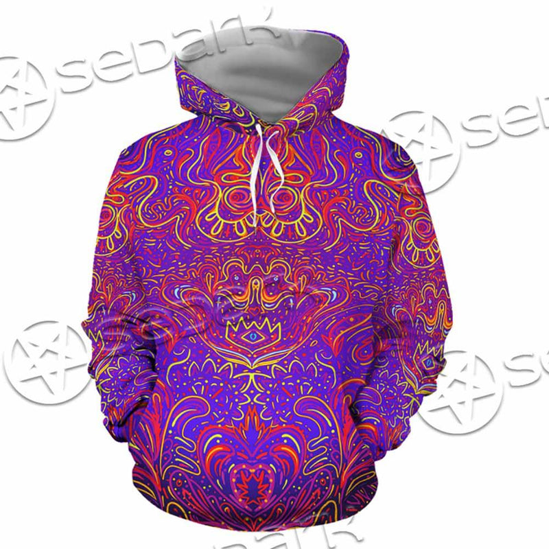 Purple Psychedelic Hypnotic Shamanic Acidic Eye SED-0971 Hoodie & Zip Hoodie