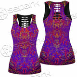 Purple Psychedelic Hypnotic Shamanic Acidic Eye SED-0971 Women Tank Top