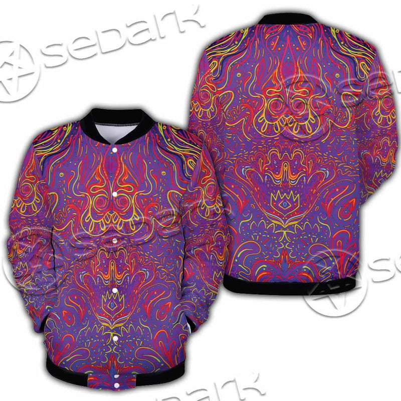 Purple Psychedelic Hypnotic Shamanic Acidic Eye SED-0971 Button Jacket