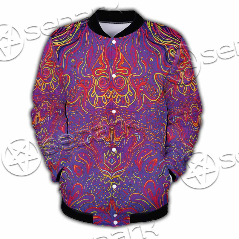 Purple Psychedelic Hypnotic Shamanic Acidic Eye SED-0971 Button Jacket
