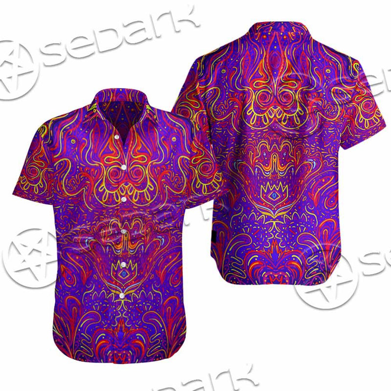 Purple Psychedelic Hypnotic Shamanic Acidic Eye SED-0971 Shirt Allover