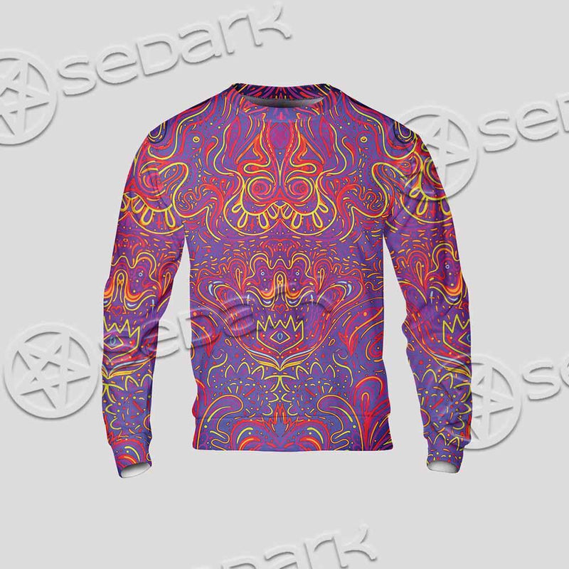 Purple Psychedelic Hypnotic Shamanic Acidic Eye SED-0971 Unisex Sweatshirt