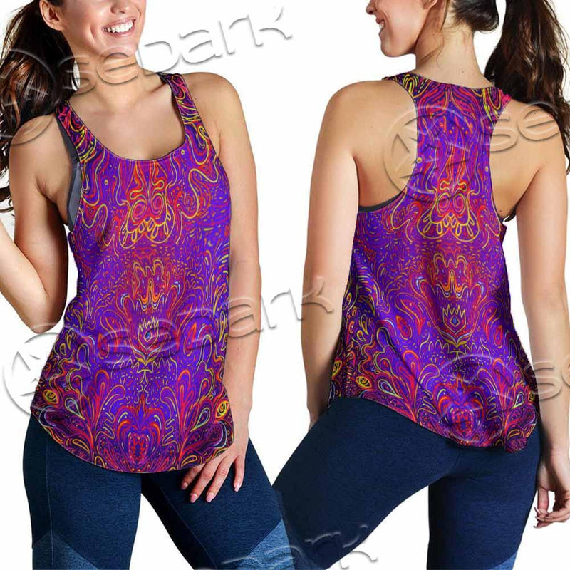 Purple Psychedelic Hypnotic Shamanic Acidic Eye SED-0971 Women Tank Top