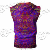 Purple Psychedelic Hypnotic Shamanic Acidic Eye SED-0971 Zip Sleeveless Hoodie