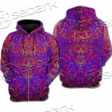 Purple Psychedelic Hypnotic Shamanic Acidic Eye SED-0971 Hoodie & Zip Hoodie Raglan
