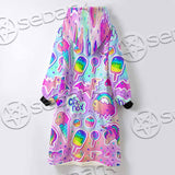 Colorful Seamless Pattern SED-0972 Oversized Sherpa Blanket Hoodie