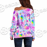 Colorful Seamless Pattern SED-0972 Off Shoulder Sweaters