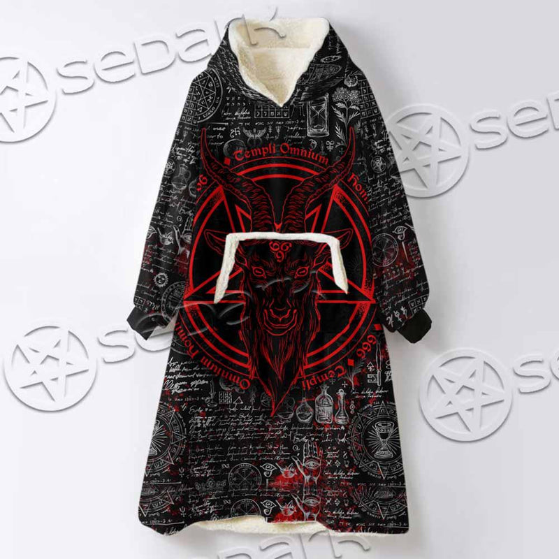 Goat Head Horn 666 SED-0973 Oversized Sherpa Blanket Hoodie