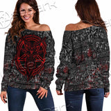 Goat Head Horn 666 SED-0973 Off Shoulder Sweaters