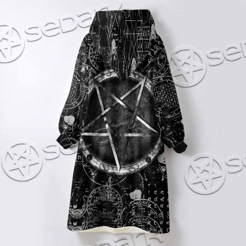 Skull Goat Head 666 SED-0974 Oversized Sherpa Blanket Hoodie