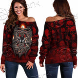 Skulls Baphomet SED-0975 Off Shoulder Sweaters