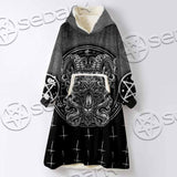 Goat Head Inverted Cross SED-0977 Oversized Sherpa Blanket Hoodie