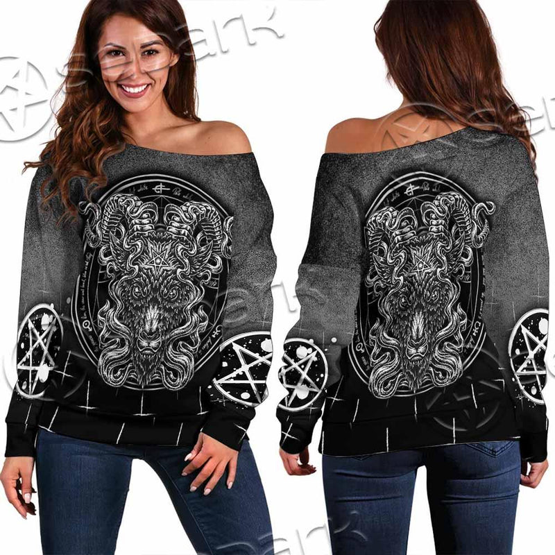Goat Head Inverted Cross SED-0977 Off Shoulder Sweaters