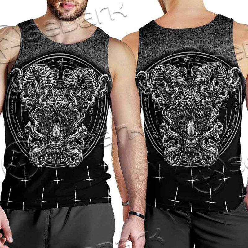 Goat Head Inverted Cross SED-0977 Men Tank-tops