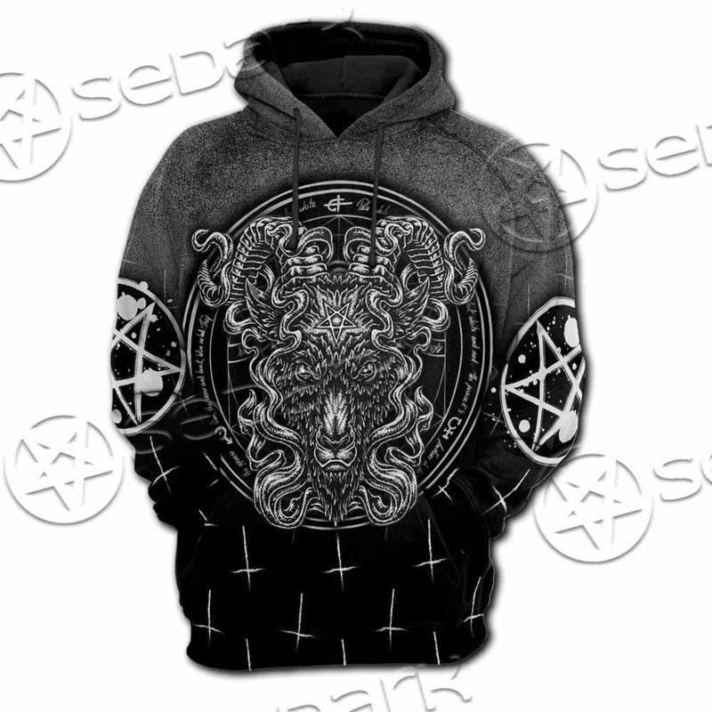 Goat Head Inverted Cross SED-0977 Hoodie & Zip Hoodie Raglan