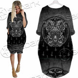 Goat Head Inverted Cross SED-0977 Batwing Pocket Dress