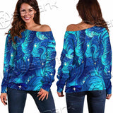 Curly Sea Stock Illustrations SED-0978 Off Shoulder Sweaters