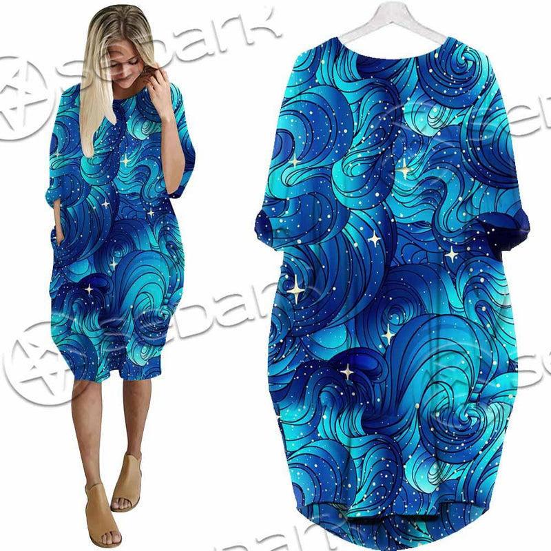 Curly Sea Stock Illustrations SED-0978 Batwing Pocket Dress