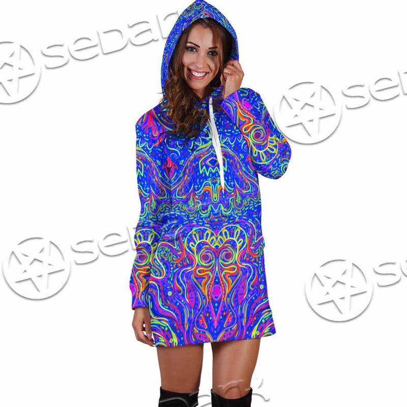 Psychedelic Trippy Abstract Mandala SED-0979 Hoodie Dress