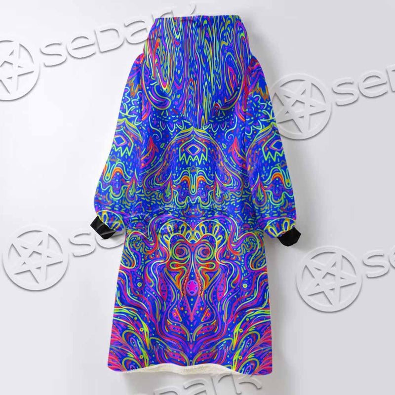 Psychedelic Trippy Abstract Mandala SED-0979 Oversized Sherpa Blanket Hoodie