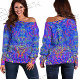 Psychedelic Trippy Abstract Mandala SED-0979 Off Shoulder Sweaters