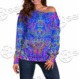 Psychedelic Trippy Abstract Mandala SED-0979 Off Shoulder Sweaters
