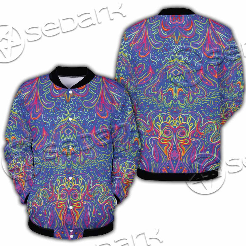 Psychedelic Trippy Abstract Mandala SED-0979 Button Jacket