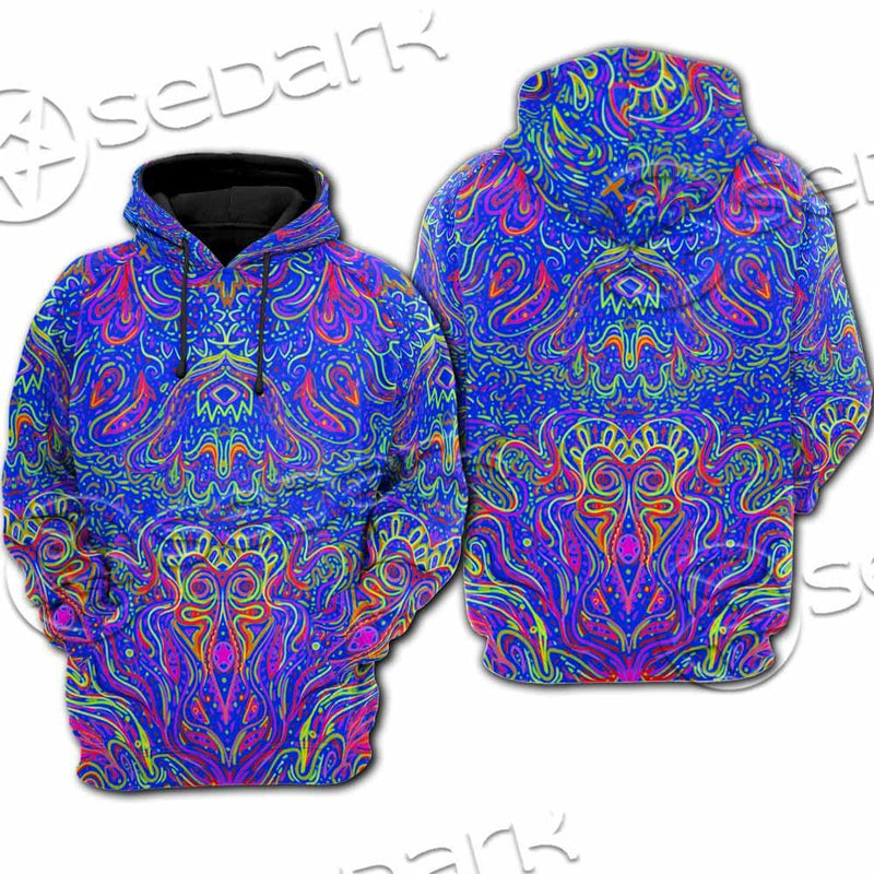 Psychedelic Trippy Abstract Mandala SED-0979 Hoodie & Zip Hoodie Raglan