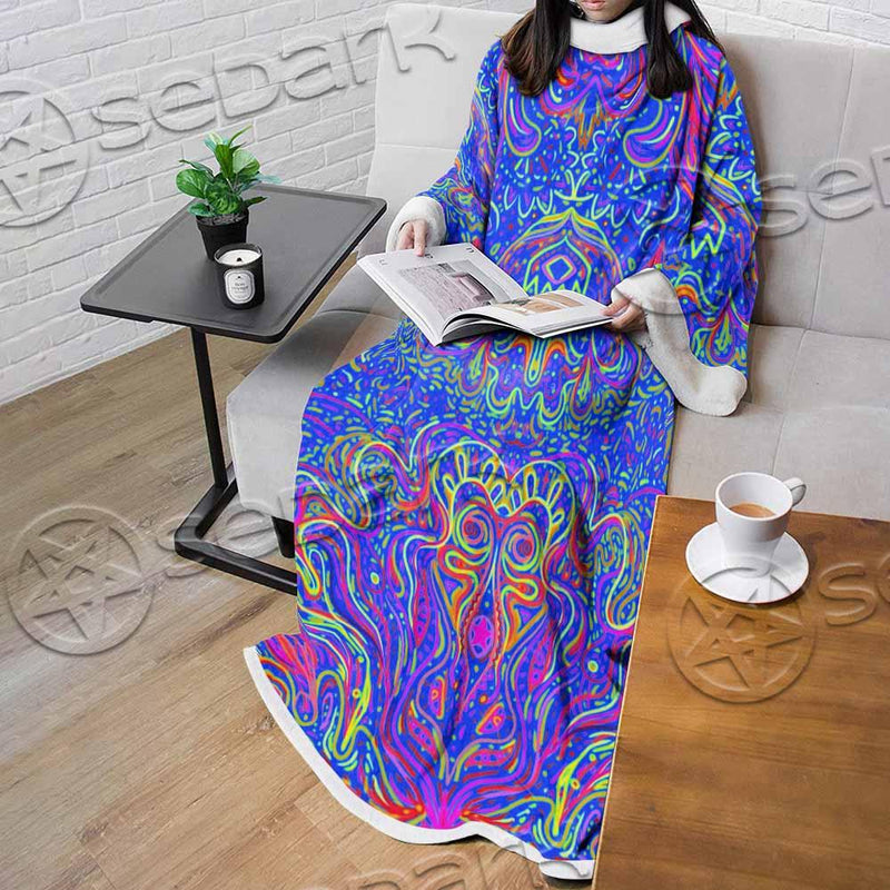 Psychedelic Trippy Abstract Mandala SED-0979 Sleeved Blanket