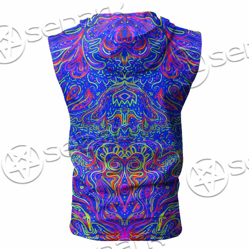 Psychedelic Trippy Abstract Mandala SED-0979 Zip Sleeveless Hoodie