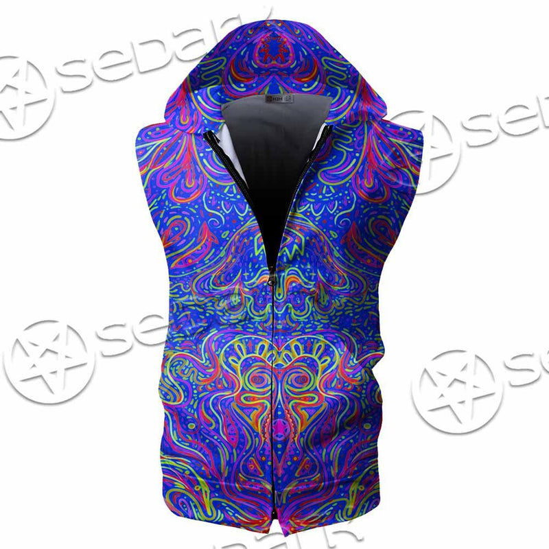 Psychedelic Trippy Abstract Mandala SED-0979 Zip Sleeveless Hoodie