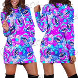 Magic Mushrooms Psychedelic Hallucination SED-0981 Hoodie Dress