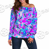 Magic Mushrooms Psychedelic Hallucination SED-0981 Off Shoulder Sweaters
