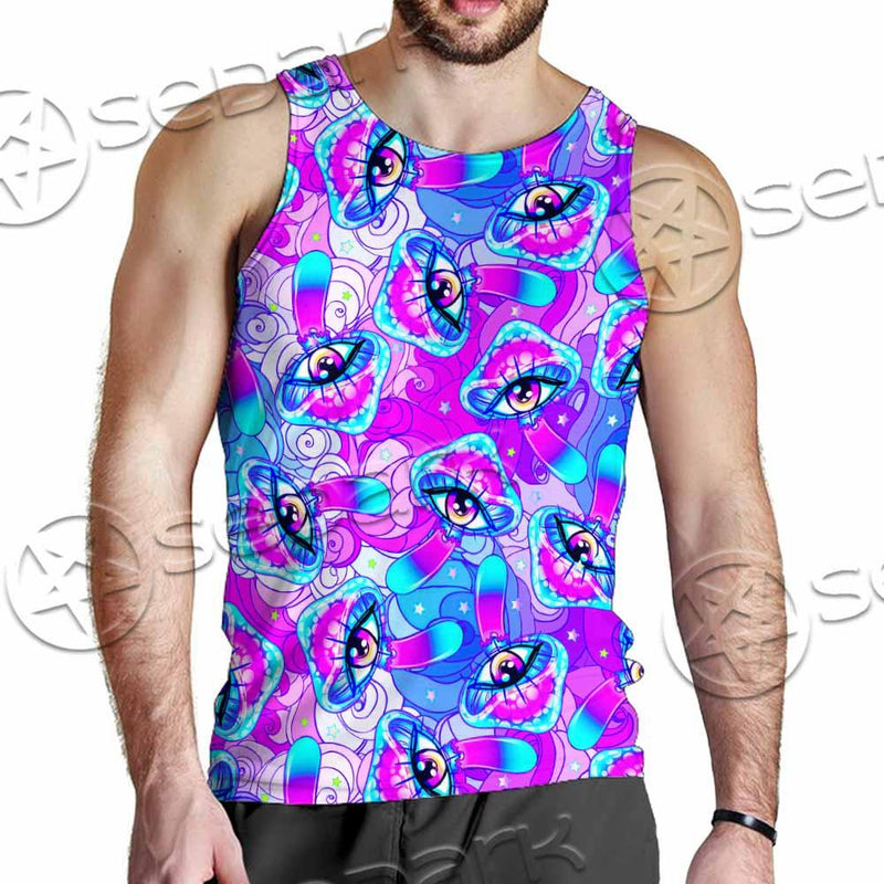 Magic Mushrooms Psychedelic Hallucination SED-0981 Men Tank-tops