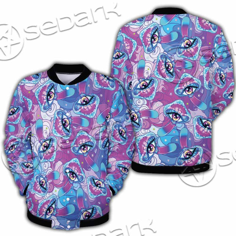 Magic Mushrooms Psychedelic Hallucination SED-0981 Button Jacket