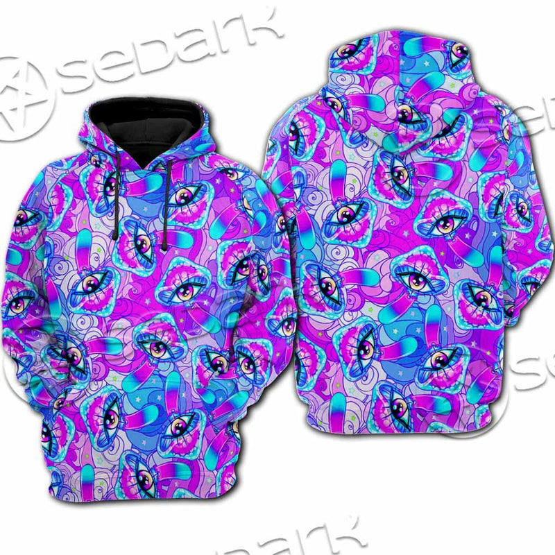 Magic Mushrooms Psychedelic Hallucination SED-0981 Hoodie & Zip Hoodie Raglan
