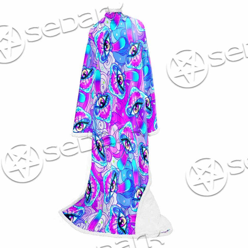 Magic Mushrooms Psychedelic Hallucination SED-0981 Sleeved Blanket