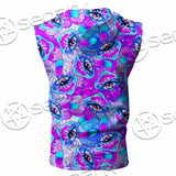 Magic Mushrooms Psychedelic Hallucination SED-0981 Zip Sleeveless Hoodie
