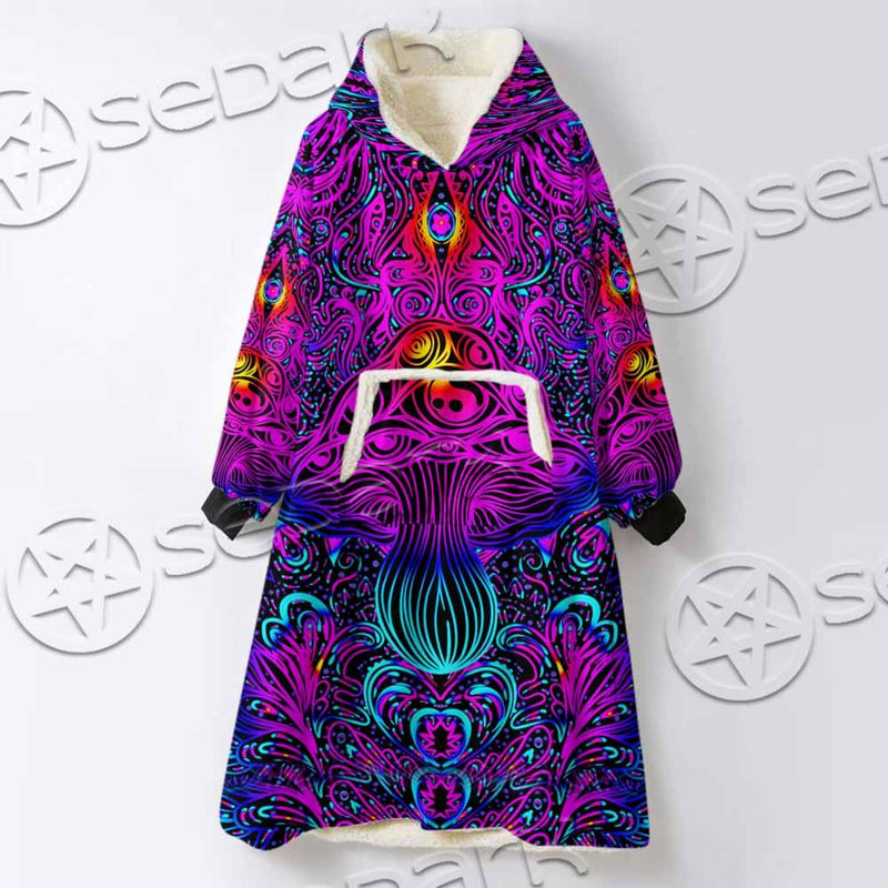 Psychedelic Trippy Colorful SED-0982 Oversized Sherpa Blanket Hoodie