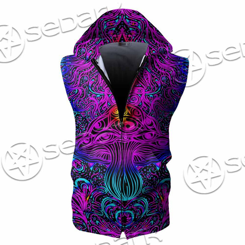 Psychedelic Trippy Colorful SED-0982 Zip Sleeveless Hoodie