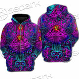 Psychedelic Trippy Colorful SED-0982 Hoodie & Zip Hoodie Raglan
