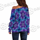 Sacred Geometric Pattern Metatron Cube SED-0983 Off Shoulder Sweaters