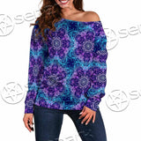 Sacred Geometric Pattern Metatron Cube SED-0983 Off Shoulder Sweaters